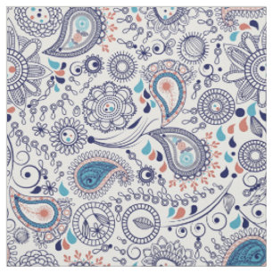 Tissu Motif Doodle Paisley