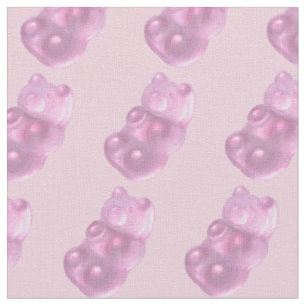 Tissu Motif d'ours de gomme rose