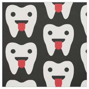 Tissu Motif du coeur des dents mignonnes