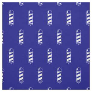 Tissu Motif du poteau de Barbershop bleu marine et blanc