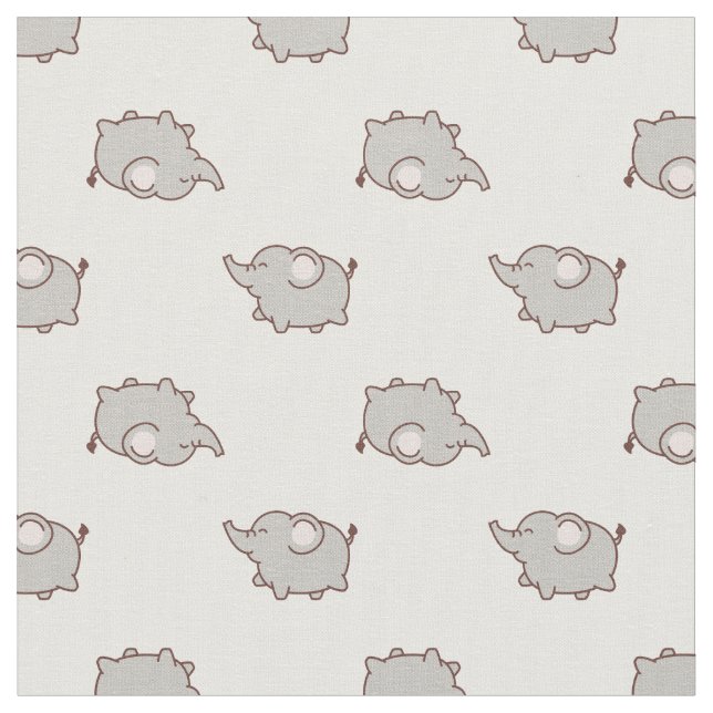 Tissu Motif Eléphant gras mou (Fermer)