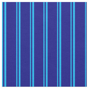 Tissu Motif en bleu ciel profond et bleu rayé/bordé