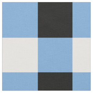 Tissu motif en damier bleu, noir et blanc