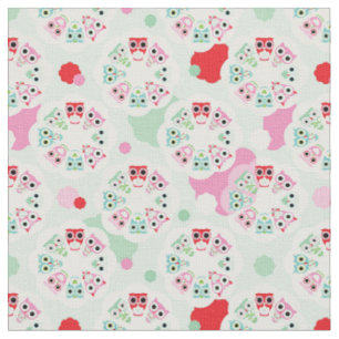 Tissu motif en pastel d'arrière - plan de hibou de fleu