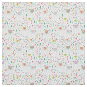 Tissu Motif en pastel mignon de lama