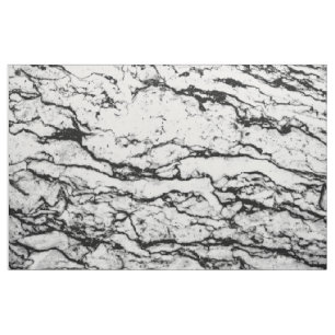 Tissu Motif en pierre de marbre complexe noir et blanc