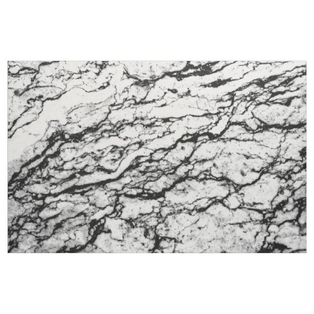 Tissu Motif en pierre de marbre noir et blanc (Yard)