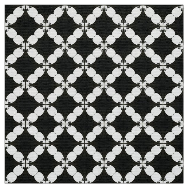Tissu Motif en tuile noire et blanche (Échantillon)