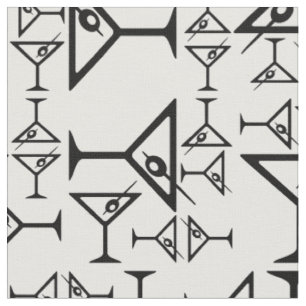 Tissu Motif en verre Martini décoratif Vintage Martinis