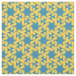 Tissu Motif étoile hexagonale isométrique - Jaune et sar