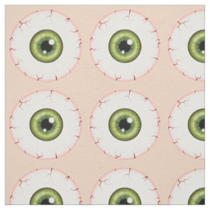 Tissu Motif Eyeball Vert Halloween Bloodshot Eyeball