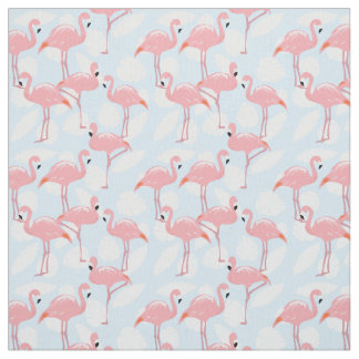 Tissu Motif Flamants roses roses