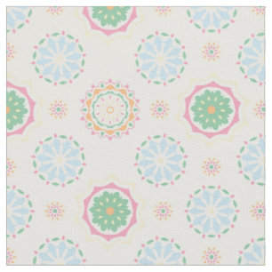 Tissu Motif floral abstrait rétro coloré bohème