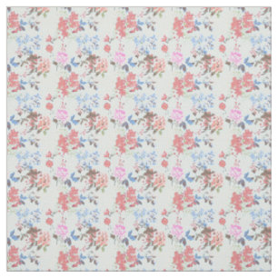Tissu Motif floral bleu et rose vintage de chintz