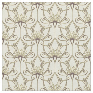 Tissu Motif floral crème