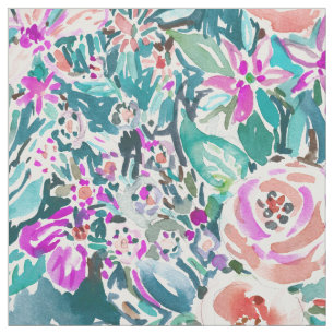 Tissu Motif floral d'aquarelle de voyage tropical