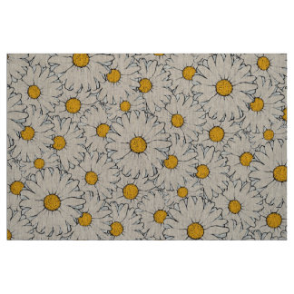 Tissu Motif floral de la marguerite jaune moderne