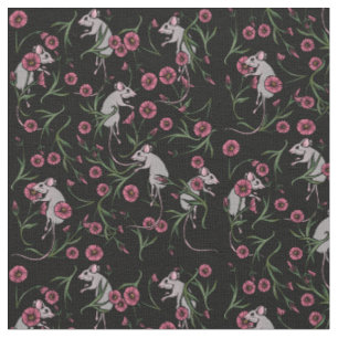 Tissu Motif floral de rongeur