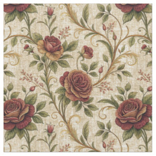 Tissu Motif floral de rose vintage - Art de design flora