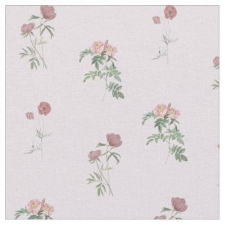 Tissu Motif floral de roses violettes Vintage & Élégant