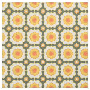 Tissu Motif floral géométrique Rétro Sunshine Fleur des