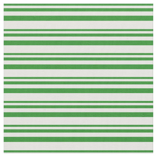 Tissu Motif Forest Green & Mint Cream Stripes (Fermer)