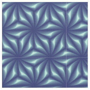 Tissu Motif Fractale Bleu marine