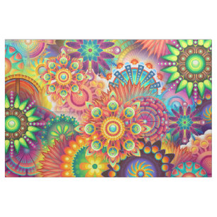Tissu Motif funky rétro Abstrait Bohème