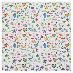 Tissu Motif gay pride Doodle