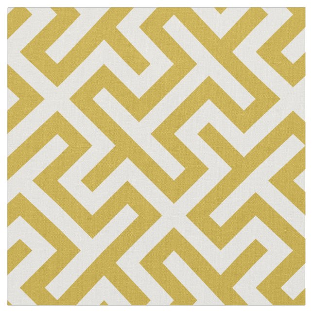 Tissu motif géométrique abstrait en or et blanc (Fermer)