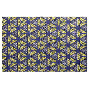 Tissu Motif géométrique Abstrait triangle jaune bleu