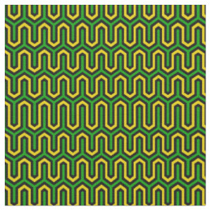 Tissu Motif géométrique aux couleurs du drapeau jamaïcai