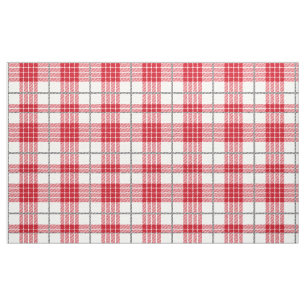 Tissu Motif géométrique blanc rouge et gris