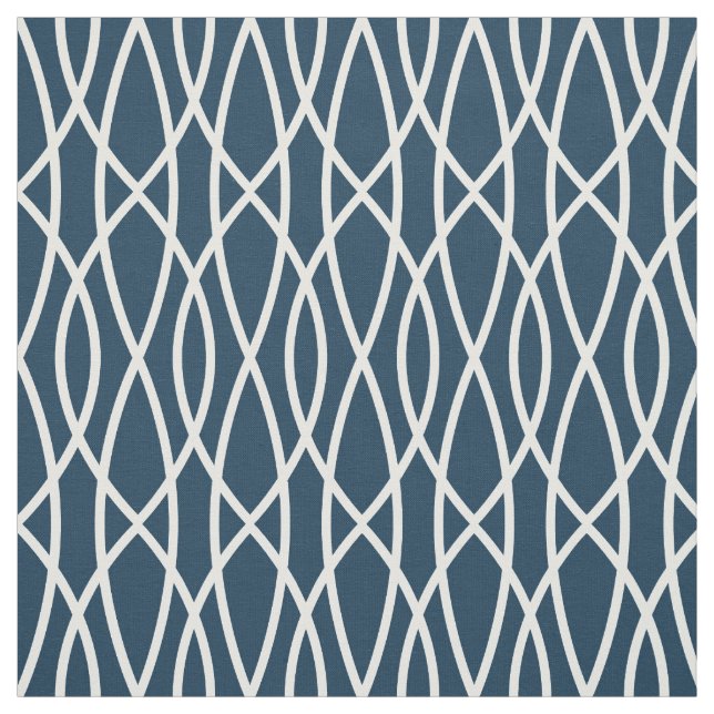 Tissu Motif géométrique bleu marine moderne (Échantillon)