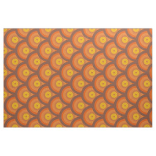 Tissu motif géométrique brun et d'orange les années 7