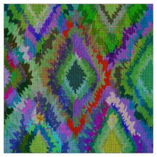 Tissu Motif géométrique de la tribu Ikat coloré
