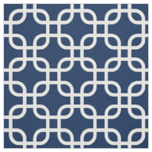 Tissu Motif géométrique de liens de bleu marine