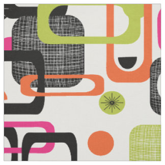 Tissu Motif géométrique funky du milieu du siècle modern