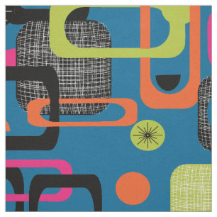Tissu Motif géométrique moderne du milieu du siècle funk