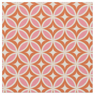 Tissu Motif géométrique moderne du milieu du siècle rose