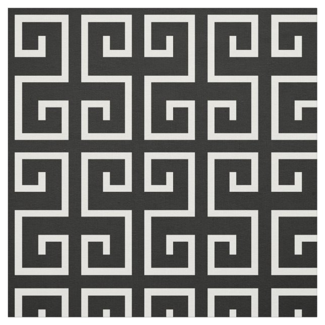 Tissu Motif géométrique noir et blanc (Échantillon)