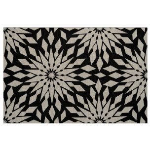 Tissu Motif géométrique turc blanc et noir