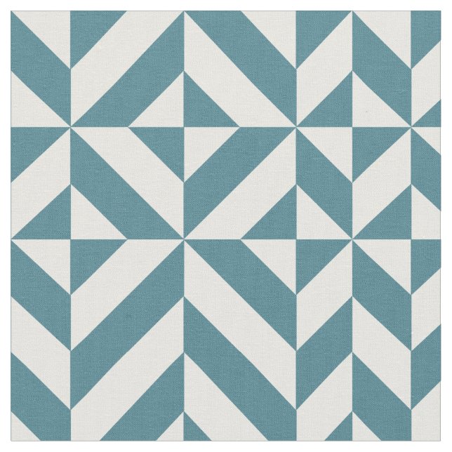 Tissu Motif géométrique vert turquoise de cube en Deco (Fermer)
