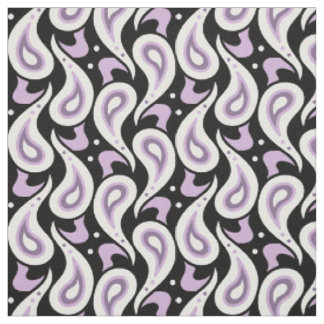 Tissu Motif géométrique violet, noir et blanc