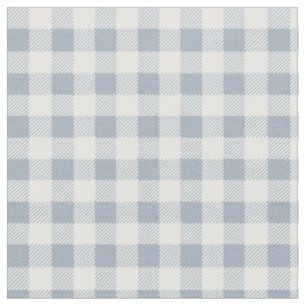 Tissu Motif Gingham Côtier Carreaux Blanc Bleu Uni