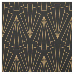 Tissu Motif Gold et Black Art Déco