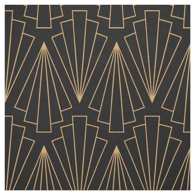Tissu Motif Gold et Black Art Déco (Échantillon)
