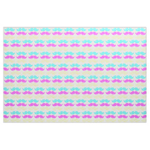 Tissu Motif graphique de moustache colorée CMY