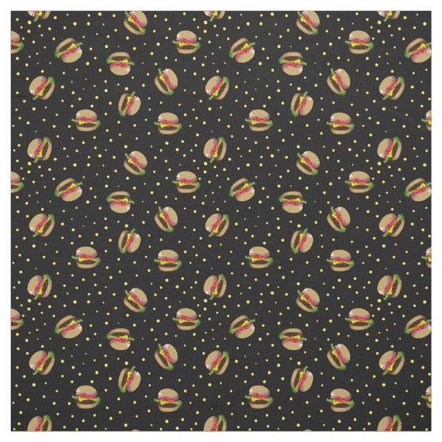 Tissu motif hamburger (Échantillon)