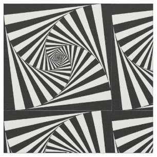 Tissu Motif hypnotique de Georgeous de hippie noir et